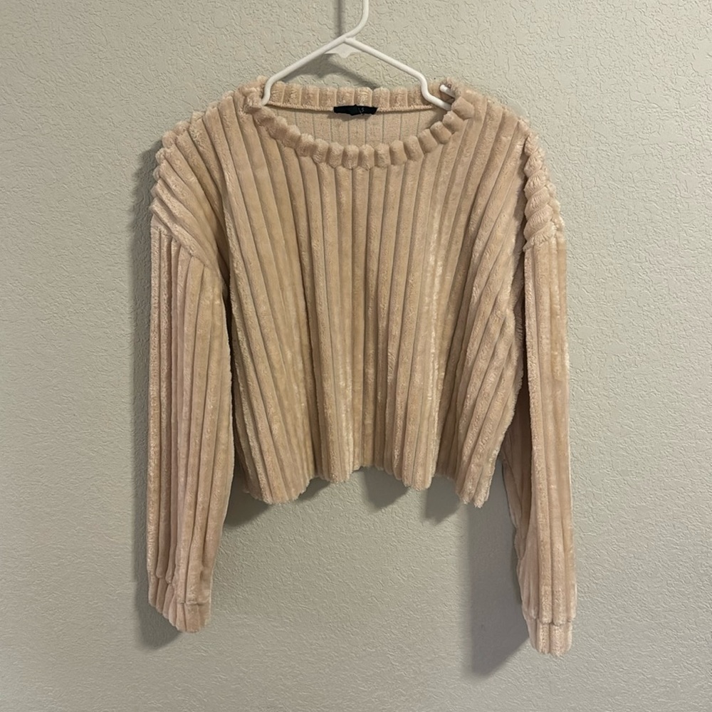 Cream velvet long sweater